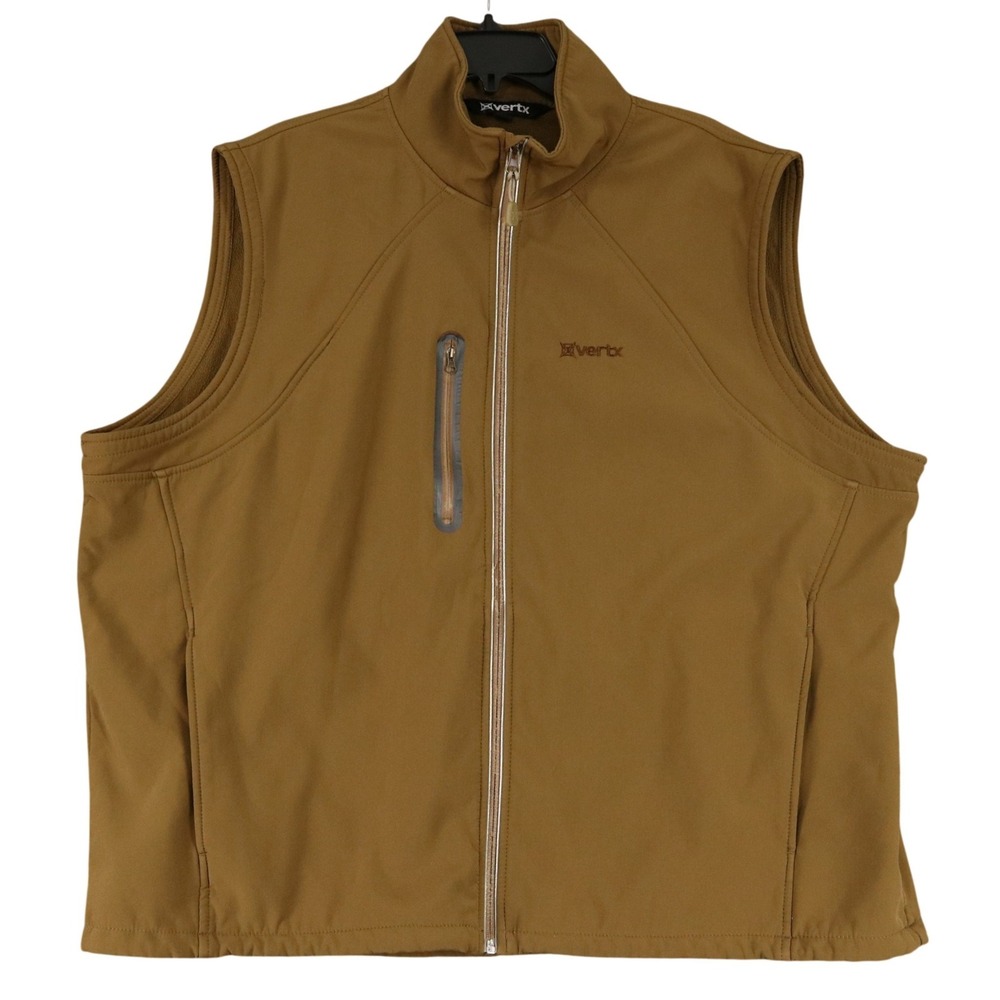 Vertx Softshell Vest Mens 2XL Coyote Brown Fleece Lined Tactical Outdoor Utility